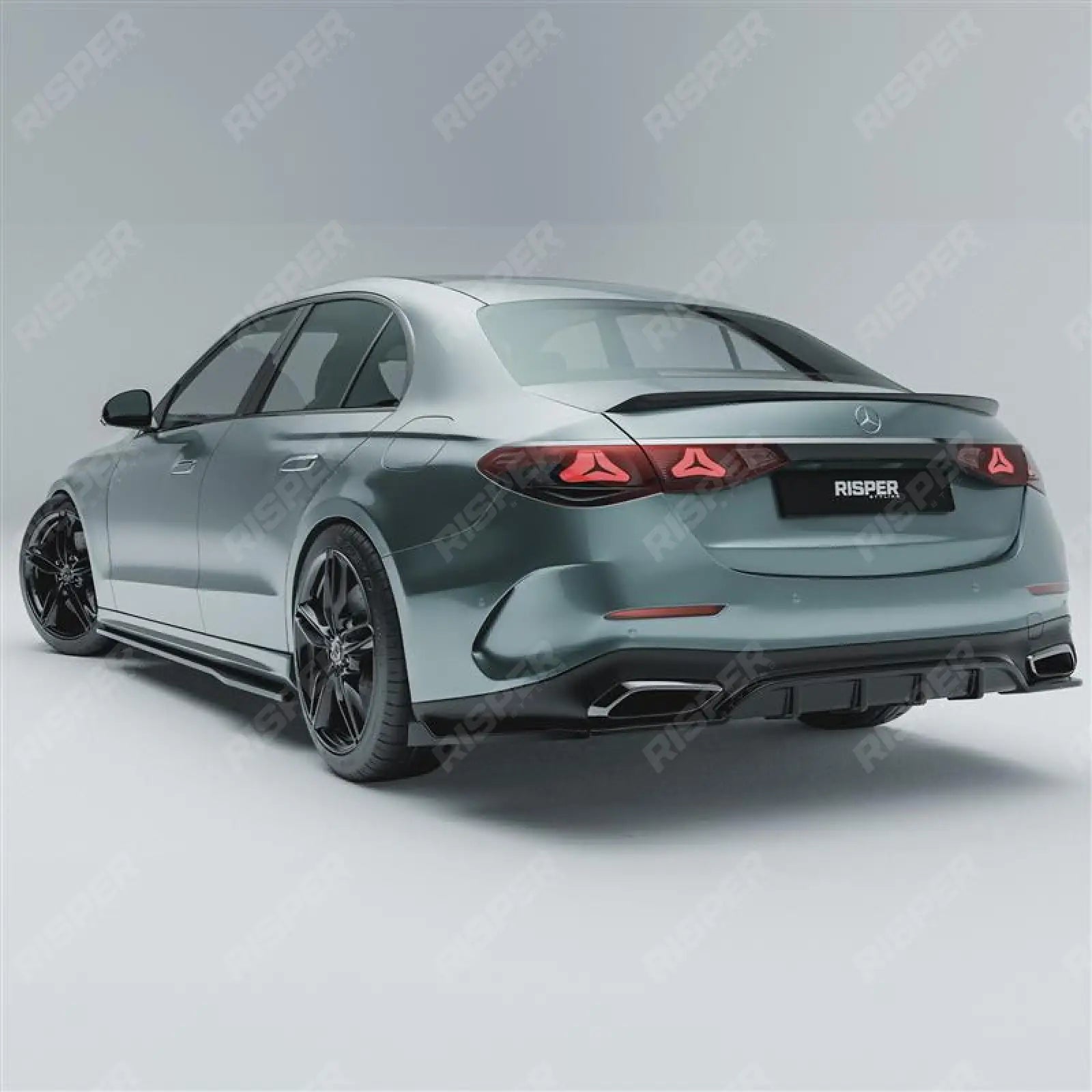 Mercedes E Class W214 AMG Line 2024+ Rear Diffuser With Corner Splitters Diffuser