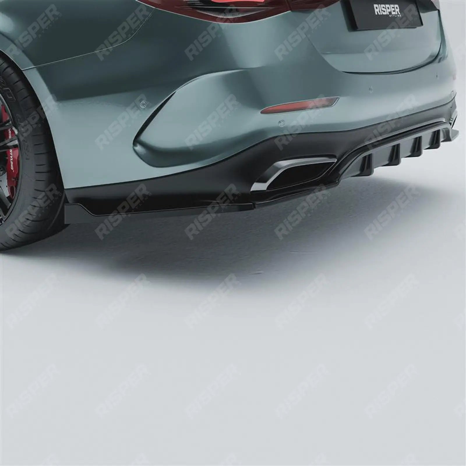 Mercedes E Class W214 AMG Line 2024+ Rear Diffuser With Corner Splitters Diffuser