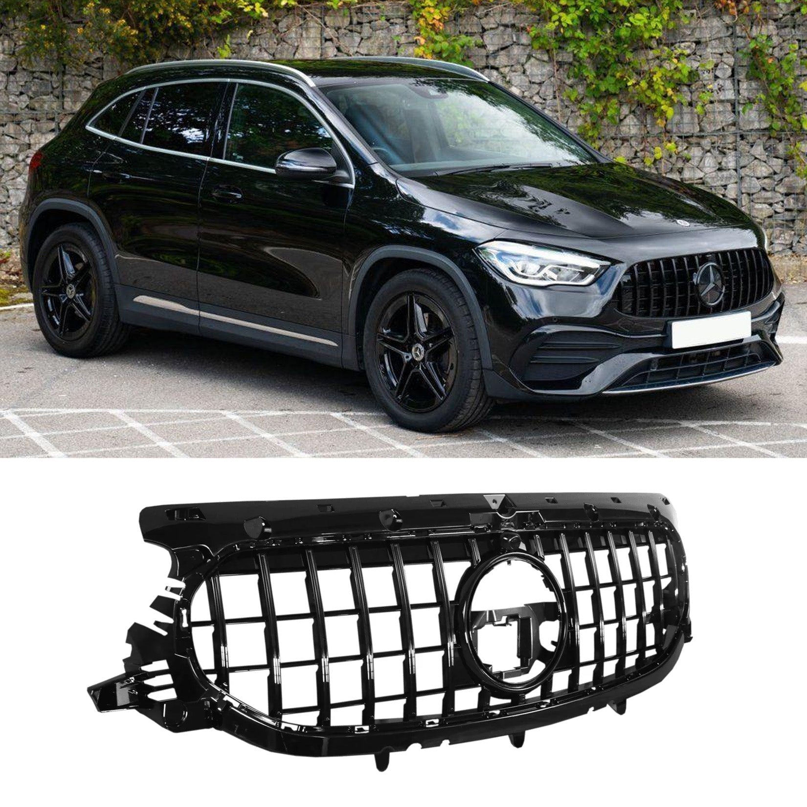 Mercedes GLA X247 2020+ - All Black Panamericana GT - R Style Front Grill