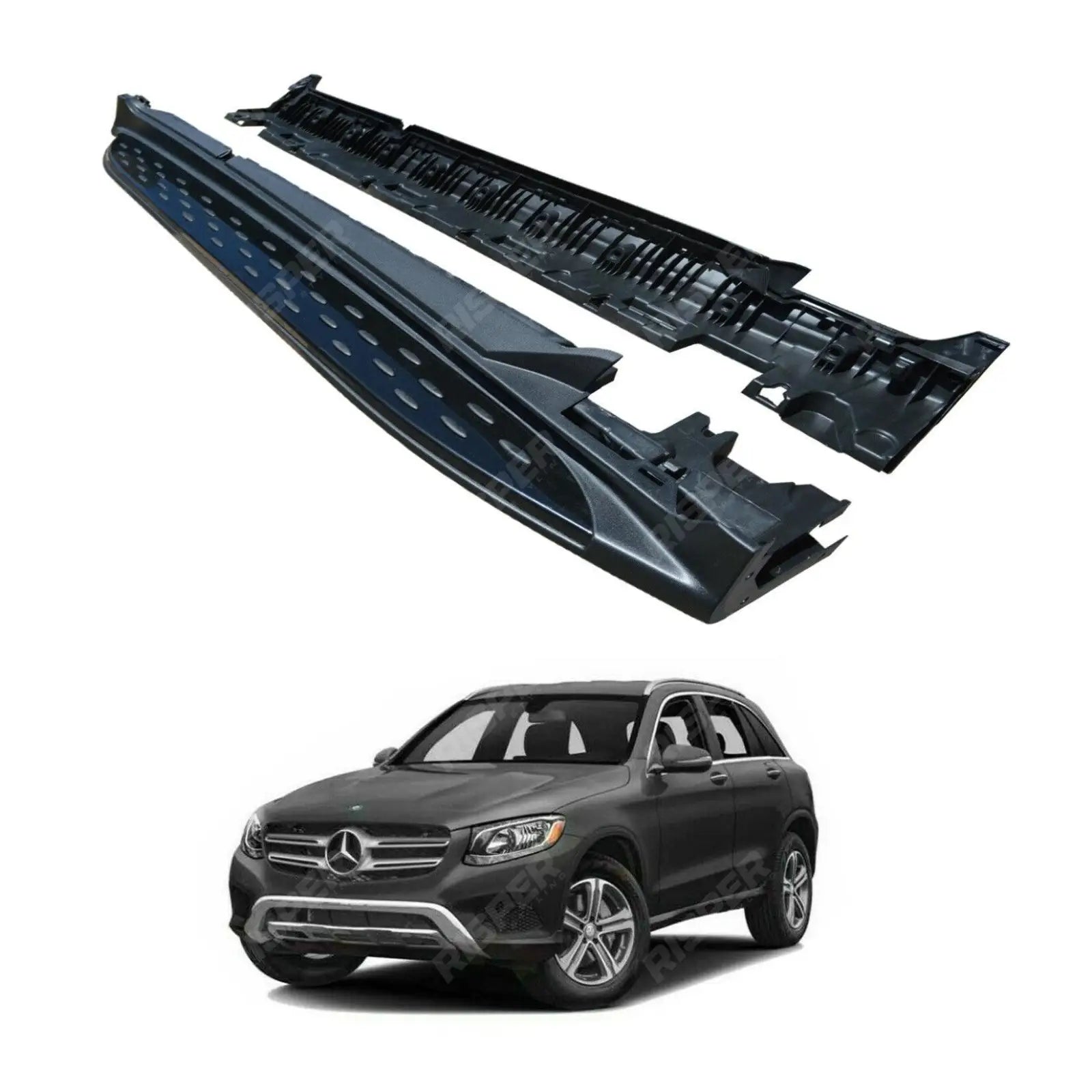 Mercedes GLC X253 2015 - 2022 - OE Style Integrated Side Steps Running Boards In Gloss Black