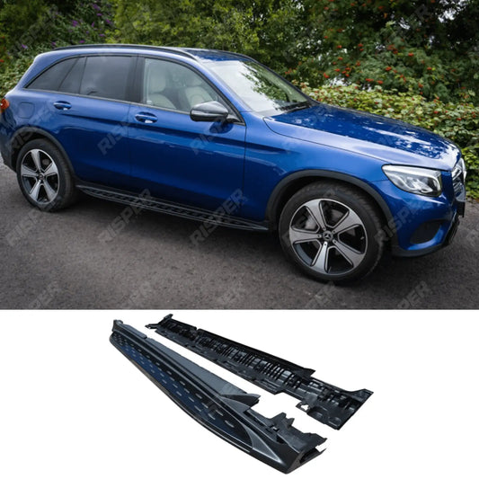 Mercedes GLC X253 2015 - 2022 - OE Style Integrated Side Steps Running Boards In Gloss Black