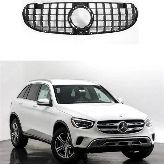 Mercedes Glc X253 2019-2022 - Panamericana Gt Style Upgrade Front Grill - Gloss Black Grilles