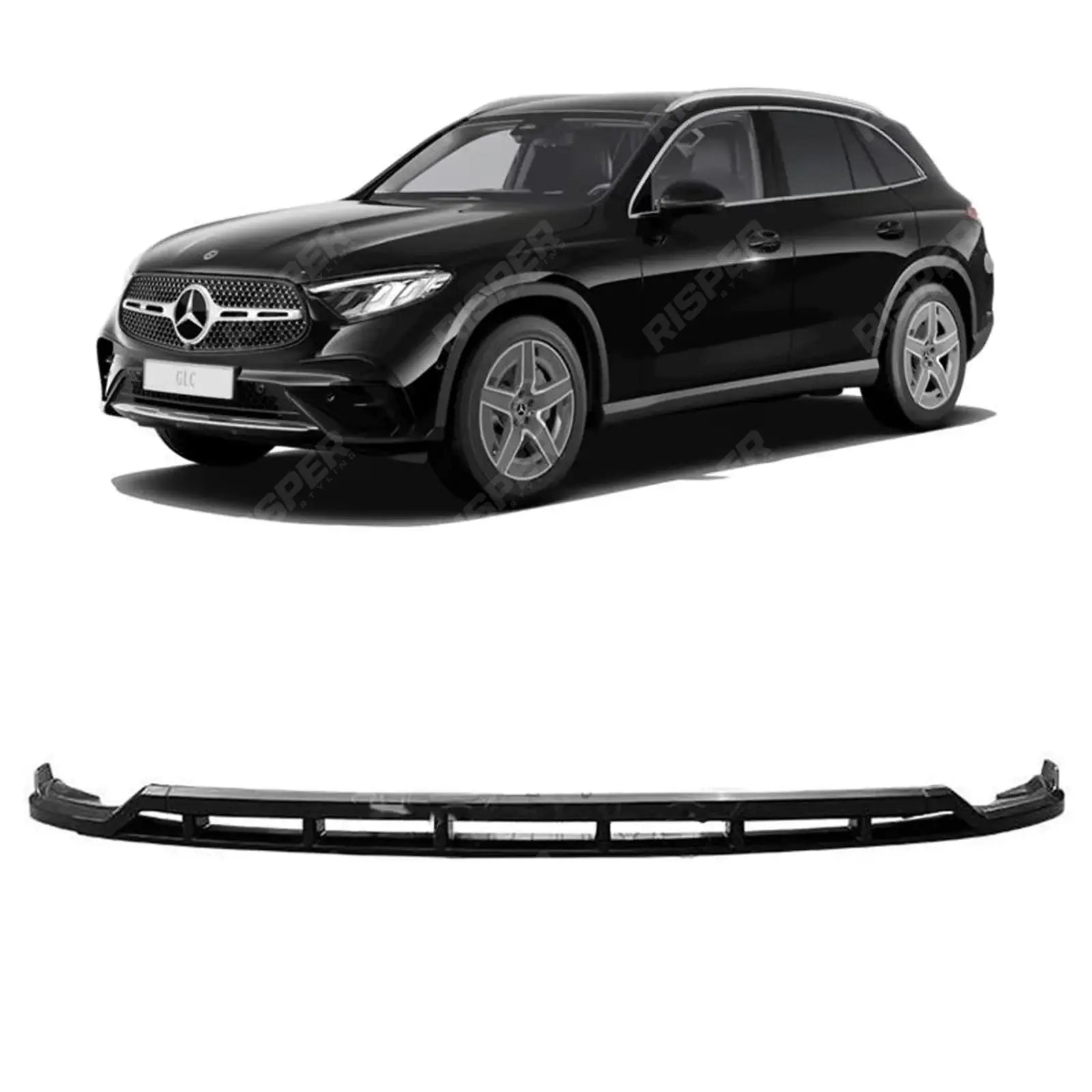 Mercedes GLC X254 2024+ Front Splitter Lip In Gloss Black Front Splitter Main image