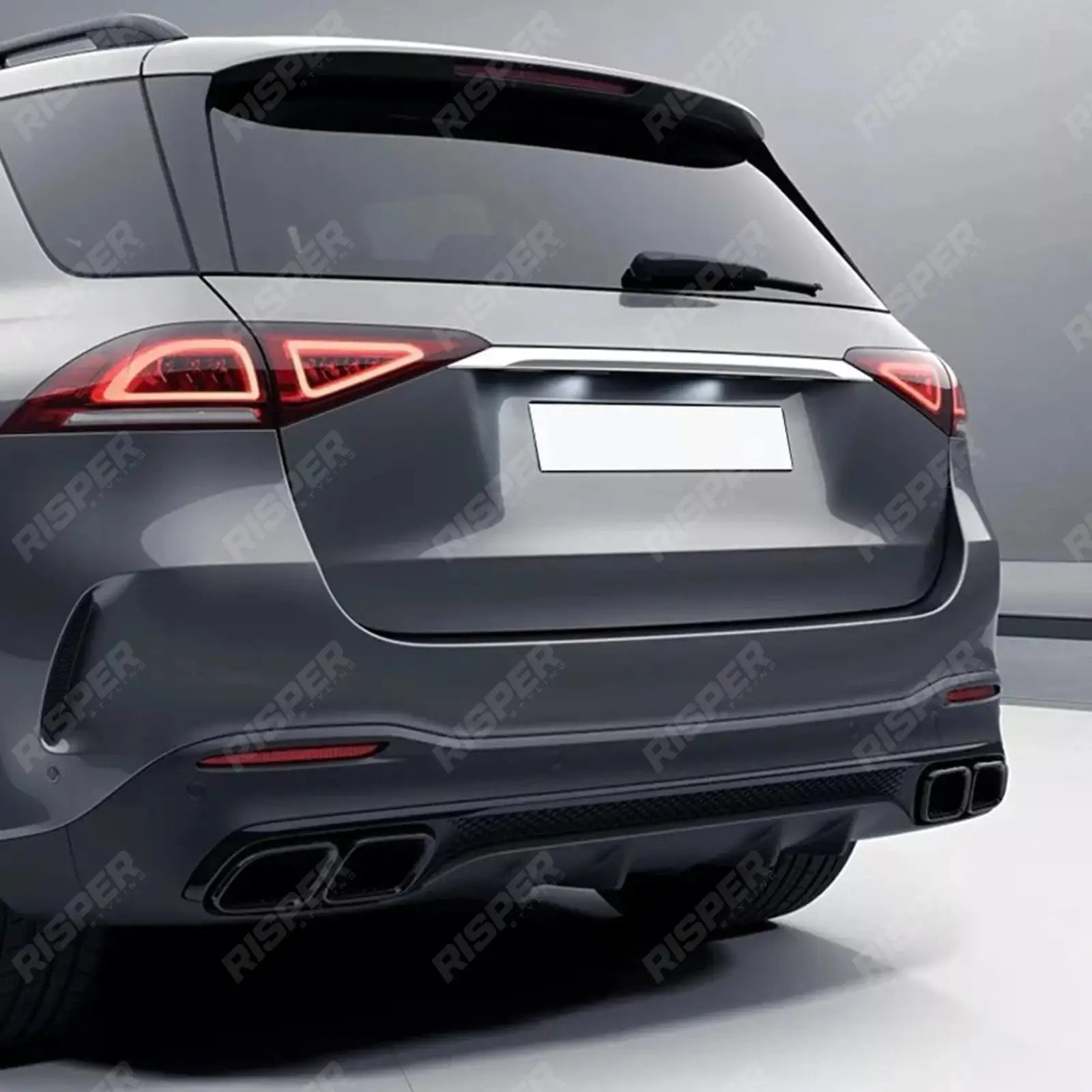 Mercedes GLE W167 2019+ AMG Line Rear Diffuser With Tips In Gloss Black Diffuser