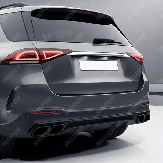 Mercedes GLE W167 2019+ AMG Line Rear Diffuser With Tips In Gloss Black Diffuser
