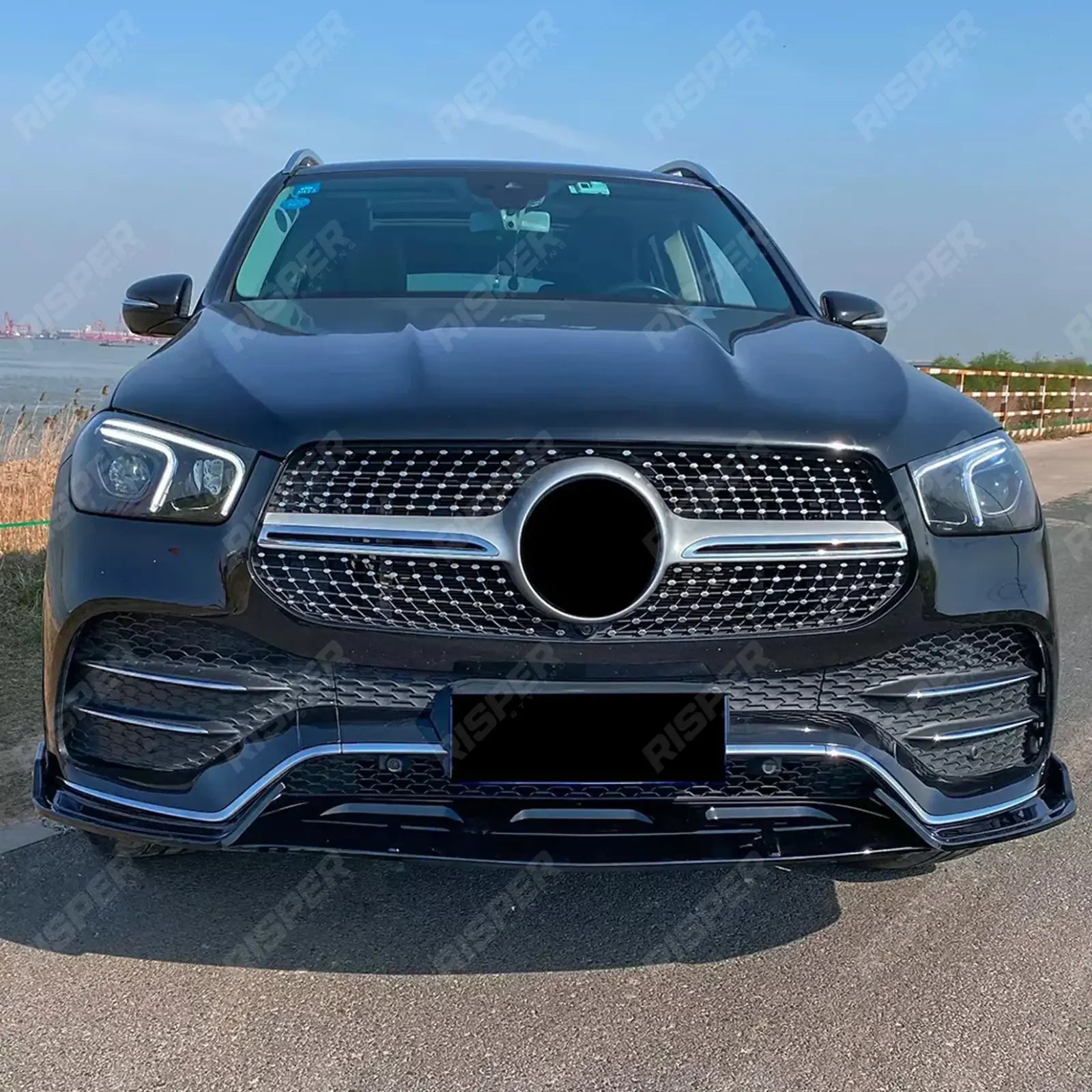 Mercedes GLE W167 C167 2019-2023 AMG Line Pre Facelift Front Splitter In Gloss Black Front Splitter