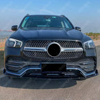 Mercedes GLE W167 C167 2019-2023 AMG Line Pre Facelift Front Splitter In Gloss Black Front Splitter