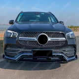 Mercedes GLE W167 C167 2019-2023 AMG Line Pre Facelift Front Splitter In Gloss Black Front Splitter