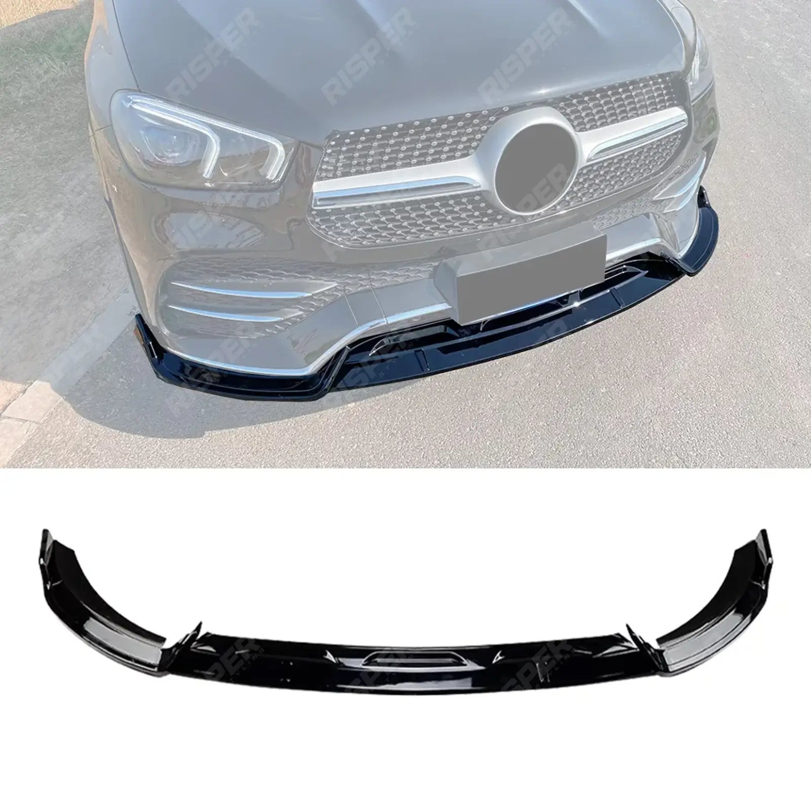 Mercedes GLE W167 C167 2019-2023 AMG Line Pre Facelift Front Splitter In Gloss Black Front Splitter Main image