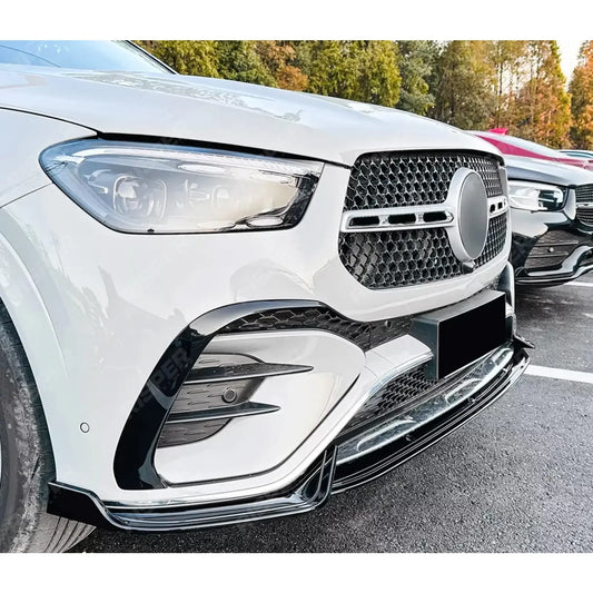 Mercedes GLE W167 C167 2024+ AMG Line Facelift Front Splitter In Gloss Black Front Splitter