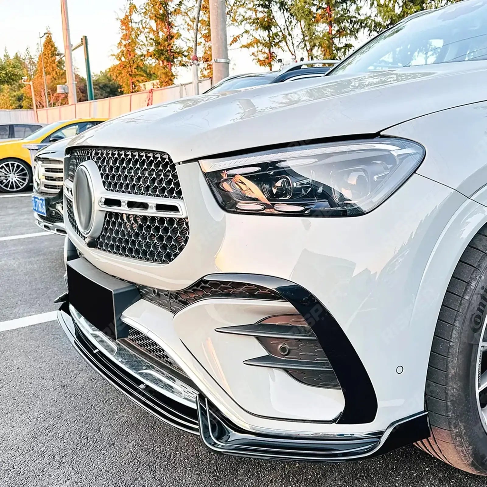 Mercedes GLE W167 C167 2024+ AMG Line Facelift Front Splitter In Gloss Black Front Splitter