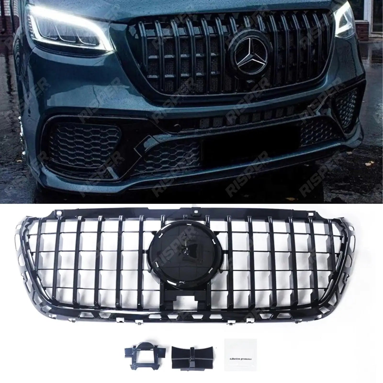 Mercedes Sprinter W907 2018+ - Gloss Black GT Panamericana Front Grill Main image