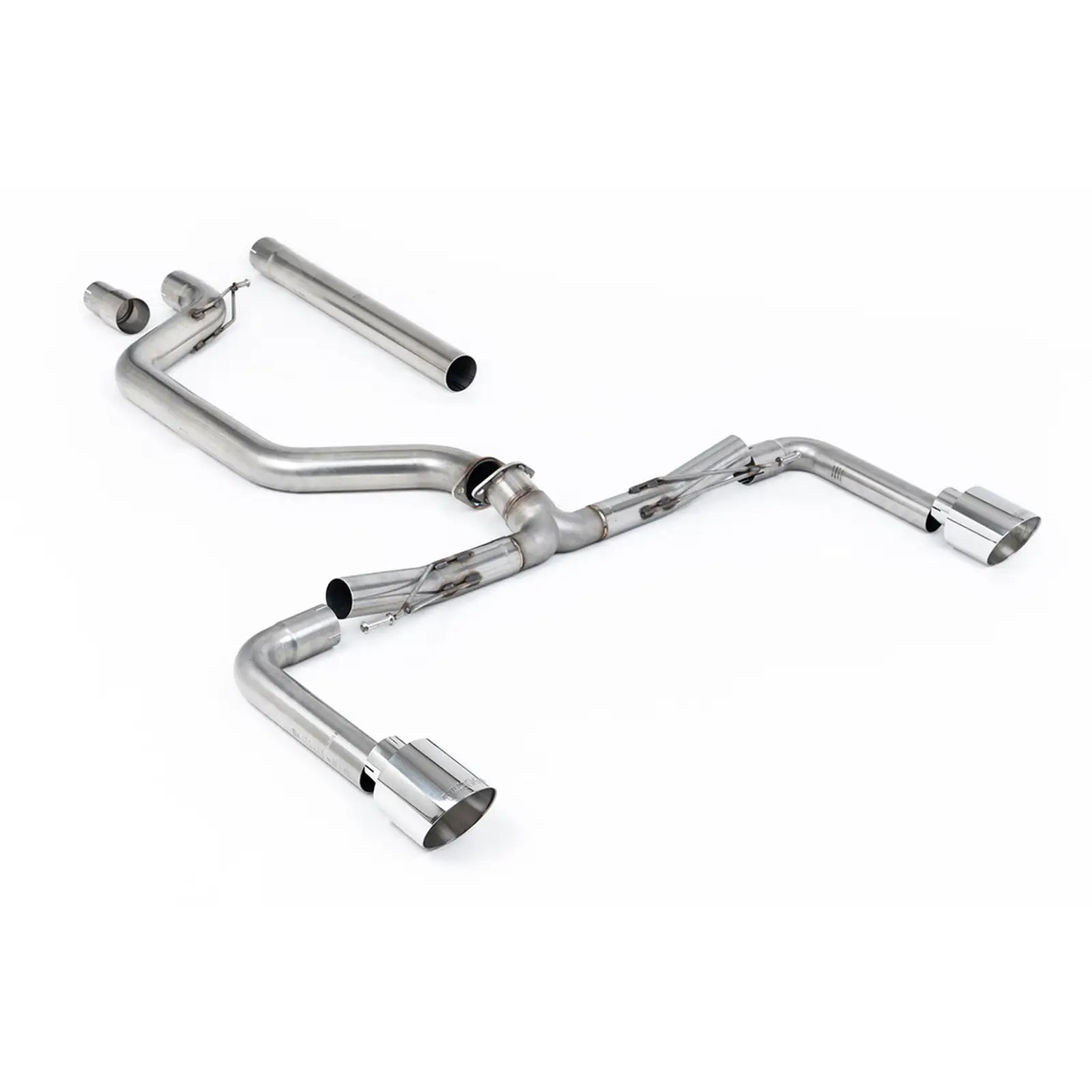 Volkswagen Golf MK8.5 GTi 2024+ 265ps) Milltek Sport OPF Back Exhaust System Race System (Loudest) - Polished Tips