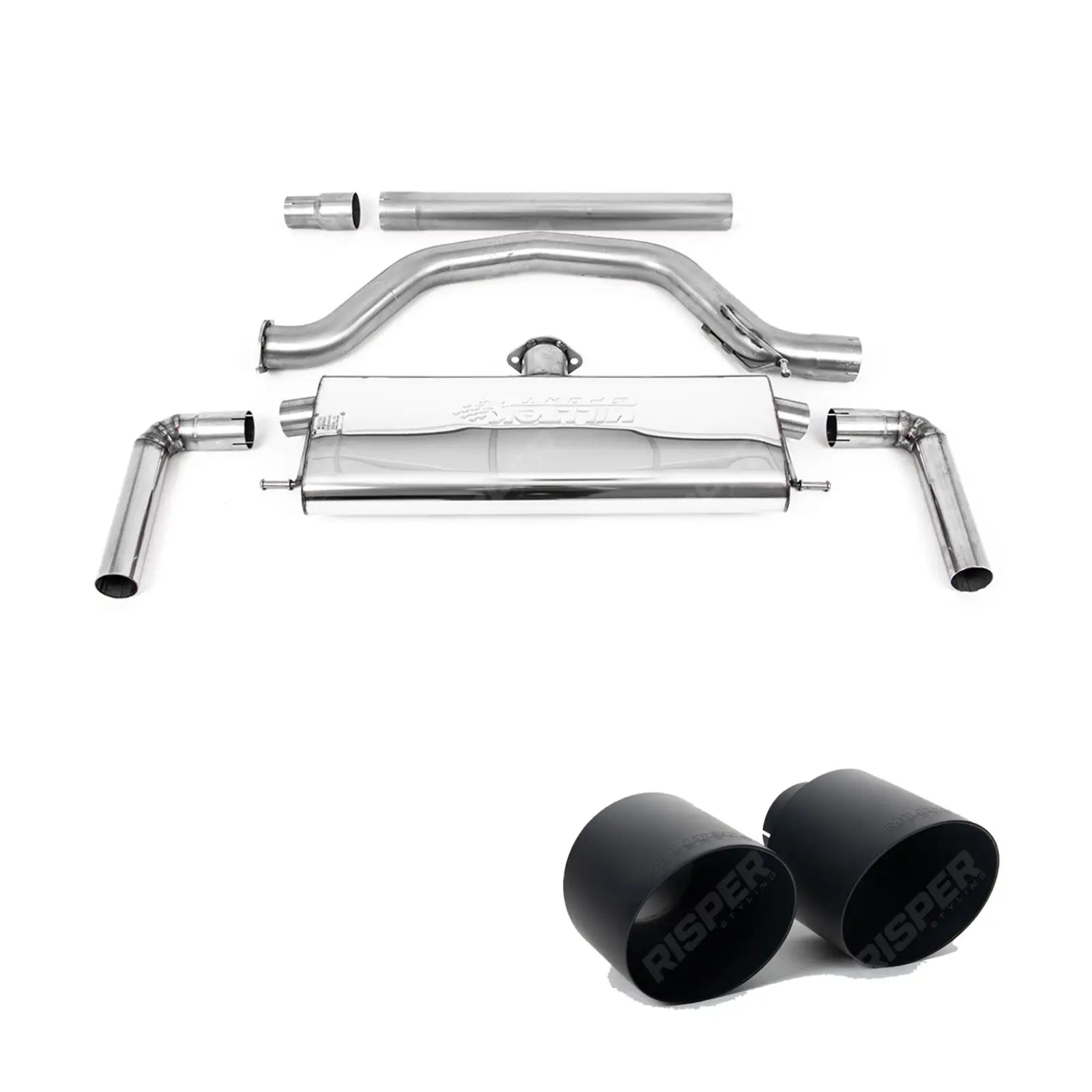 Volkswagen Golf MK8.5 GTi 2024+ 265ps) Milltek Sport OPF Back Exhaust System Resonated EC Approved - Cerakote Black