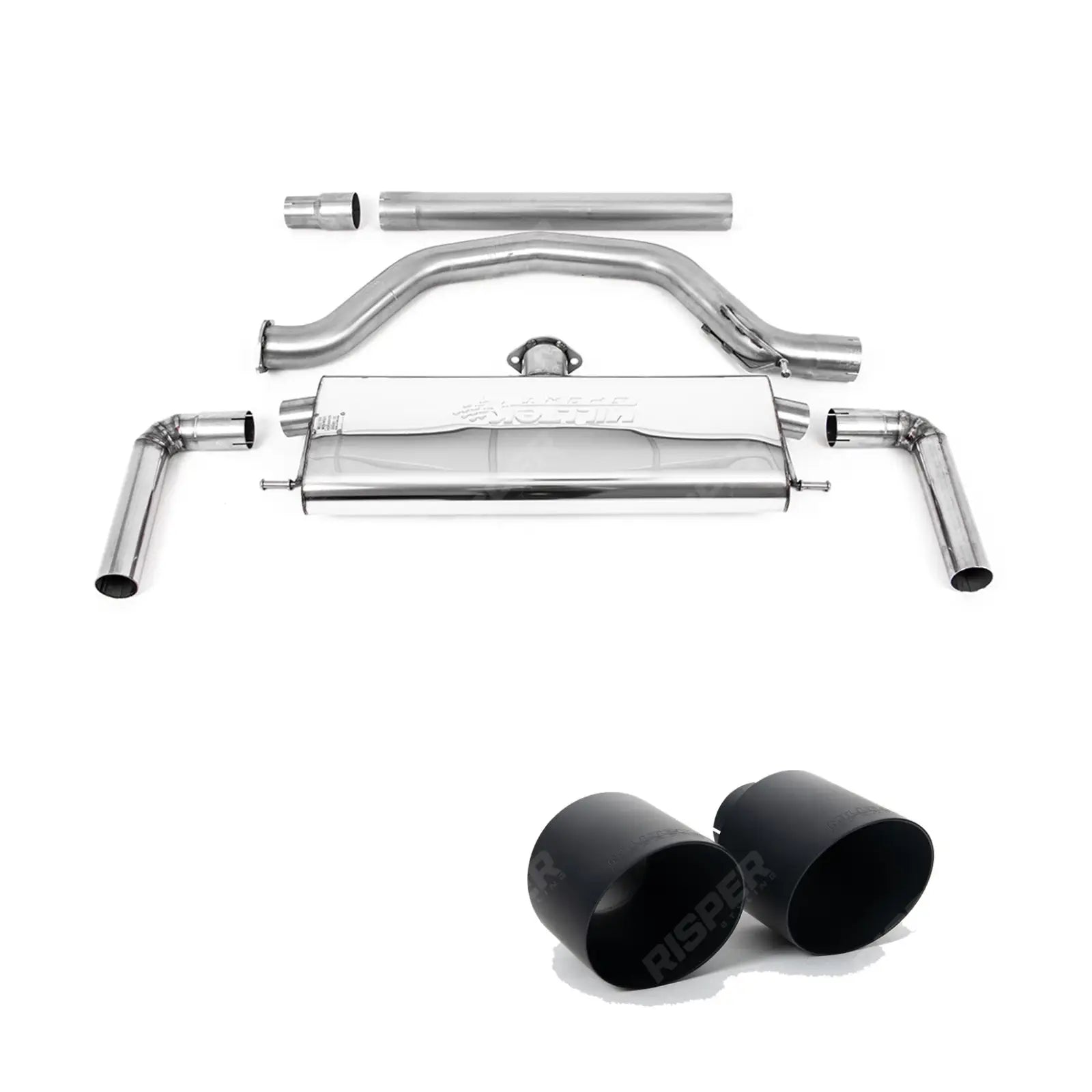 Volkswagen Golf MK8 GTi 2020-2024 (245ps) Milltek Sport OPF Back Exhaust System EC Approved - Cerakote Black Tips