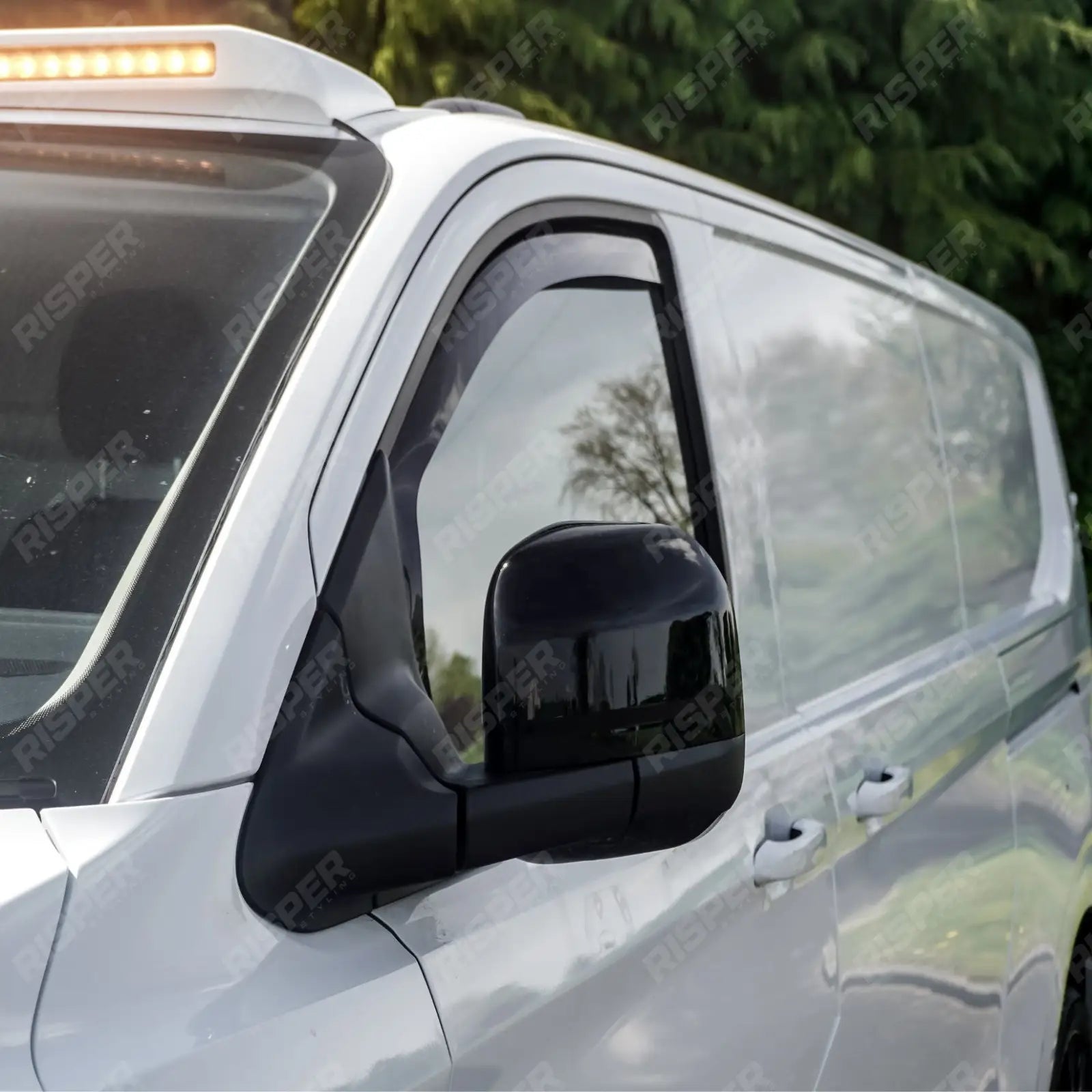 Ford Transit Custom MK2 2024 on Mirror Cap Replacement In Gloss Black Mirror Covers