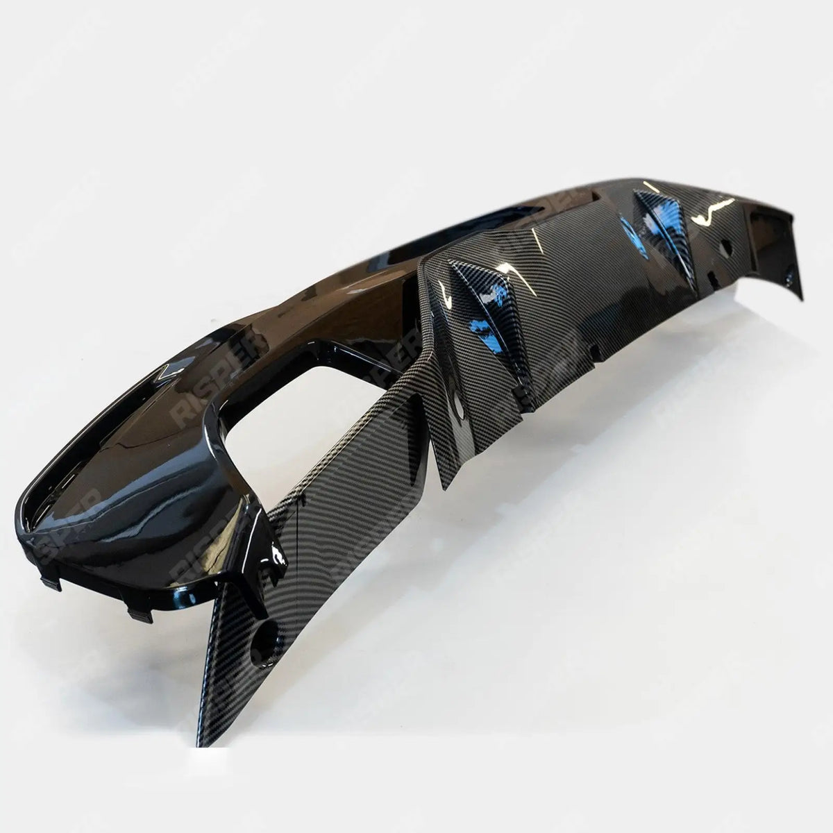 BMW 5 Series M Sport G30 G31 (pre LCI 2017 - 2020) MP Rear Diffuser - Dual Exit Gloss Black & Carbon Look