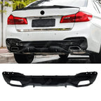 BMW 5 Series M Sport G30 G38 (pre - LCI 2017 - 2020) MP Rear Diffuser - Dual Exit Gloss Black