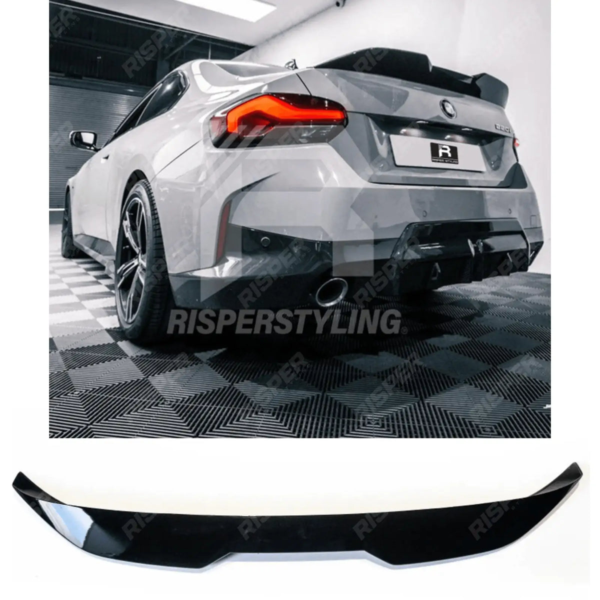 BMW 2 Series G42 2022+ Gloss Black MP Style Rear Spoiler Main image