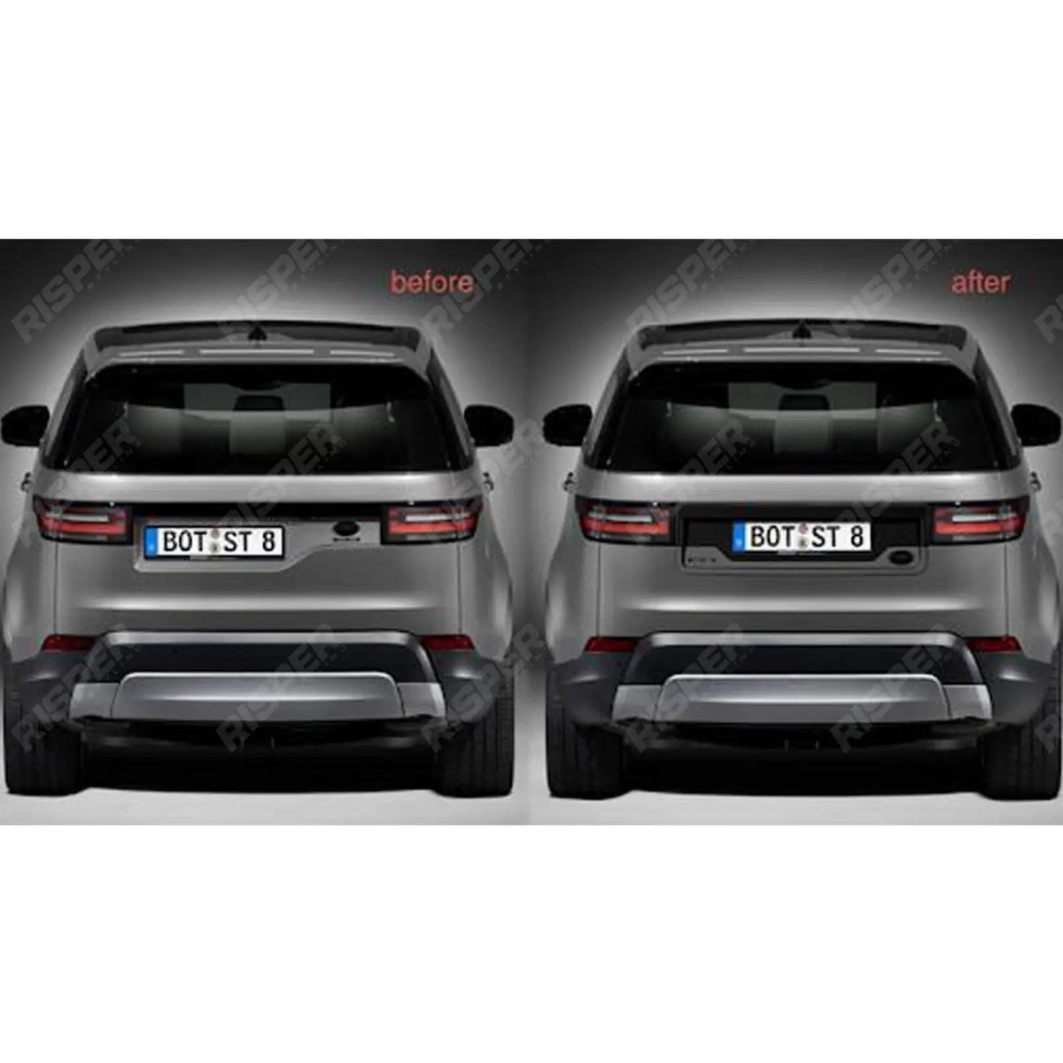 Land Rover Discovery 5 Number Plate Centralisation Kit - Gloss Black Main image