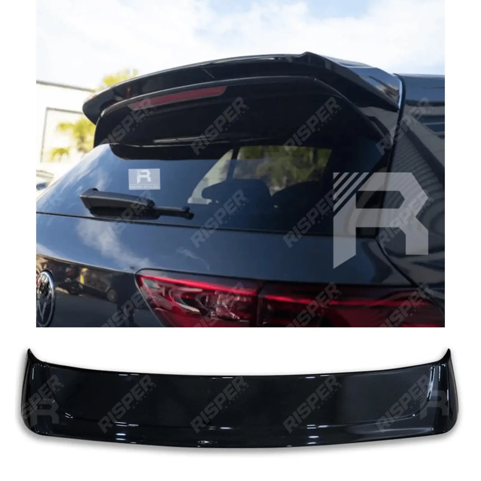VOLKSWAGEN GOLF MK8 TSI / TDI 2020+ - OSIR STYLE REAR SPOILER - GLOSS BLACK Main image