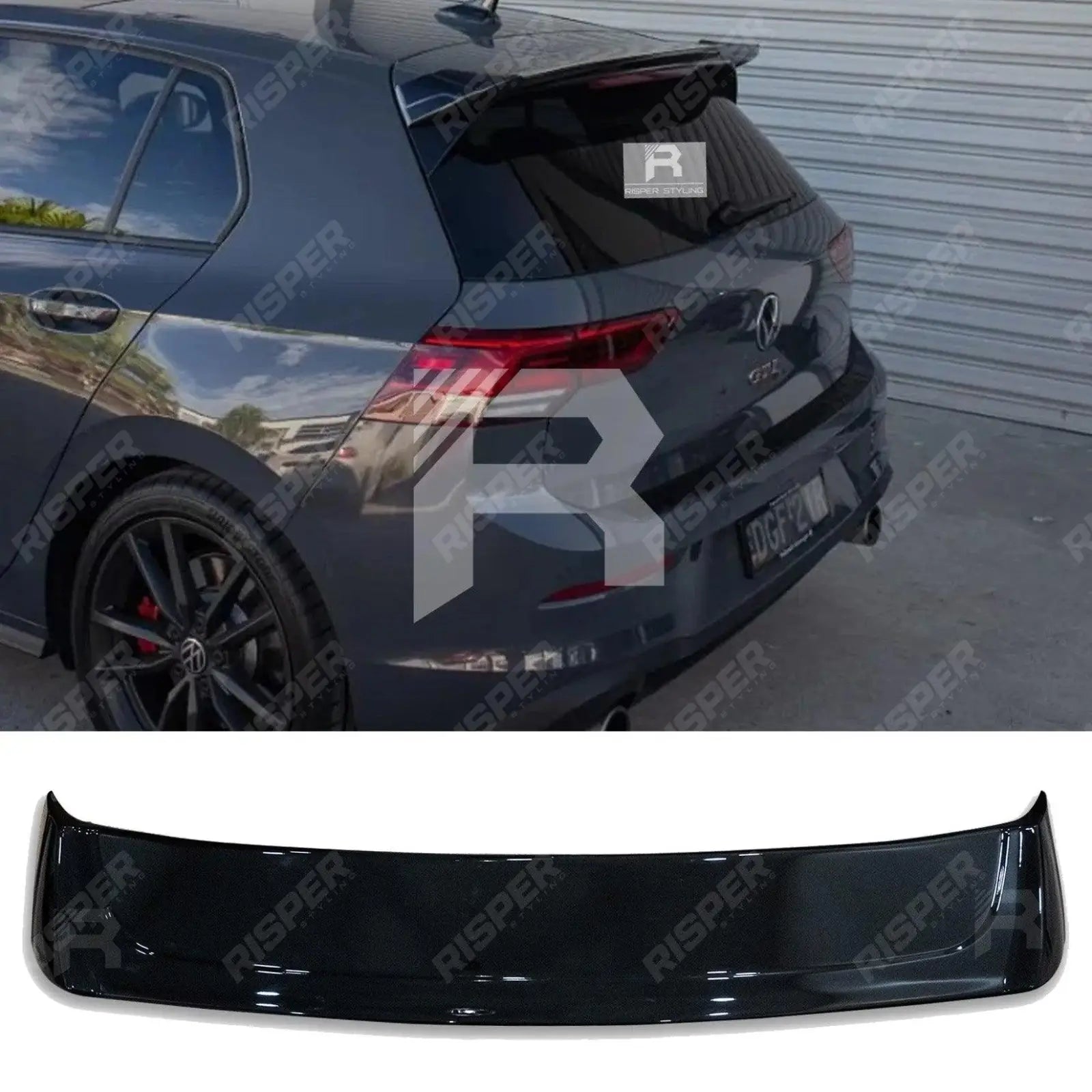 Volkswagen Golf MK8 GTI GTD 2020+ - Osir Style Rear Spoiler in Gloss Black Main image