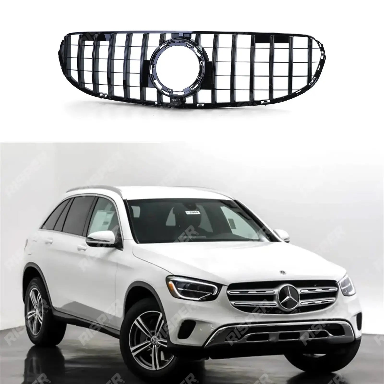 Panamericana Gt Style Upgrade Front Grill Gloss Black For Mercedes Glc X253 2019-2022 - Grilles Main image