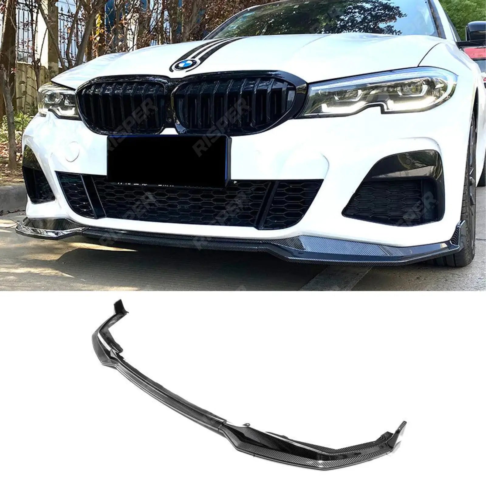 BMW 3 Series M Sport G20 G21 2018 - 2021 (pre - lci) Front Splitter Lip Carbon Look Main image