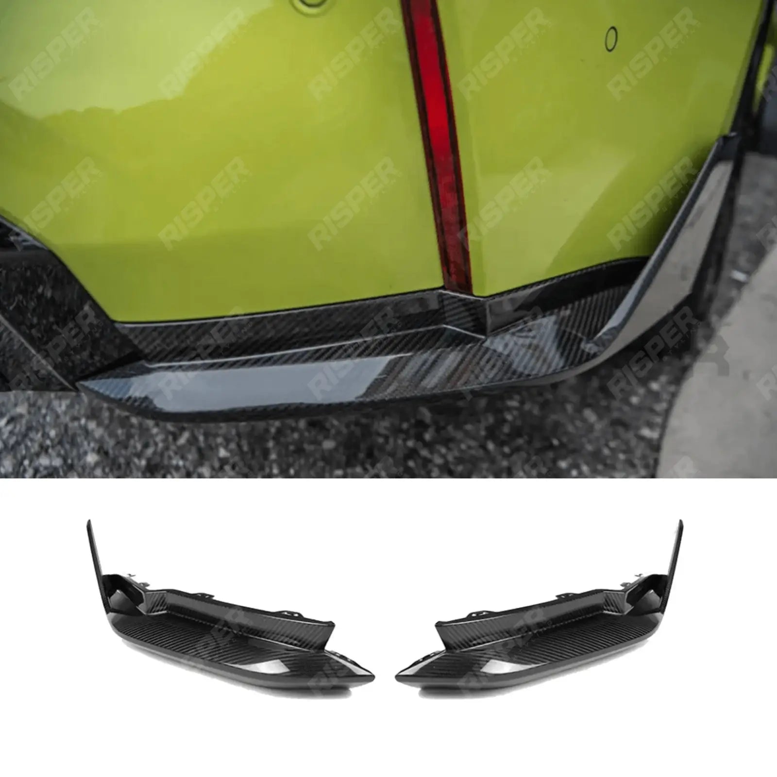PRE PREG CARBON FIBRE M PERFORMANCE REAR BUMPER WINGLETS For BMW M3 G8 ...