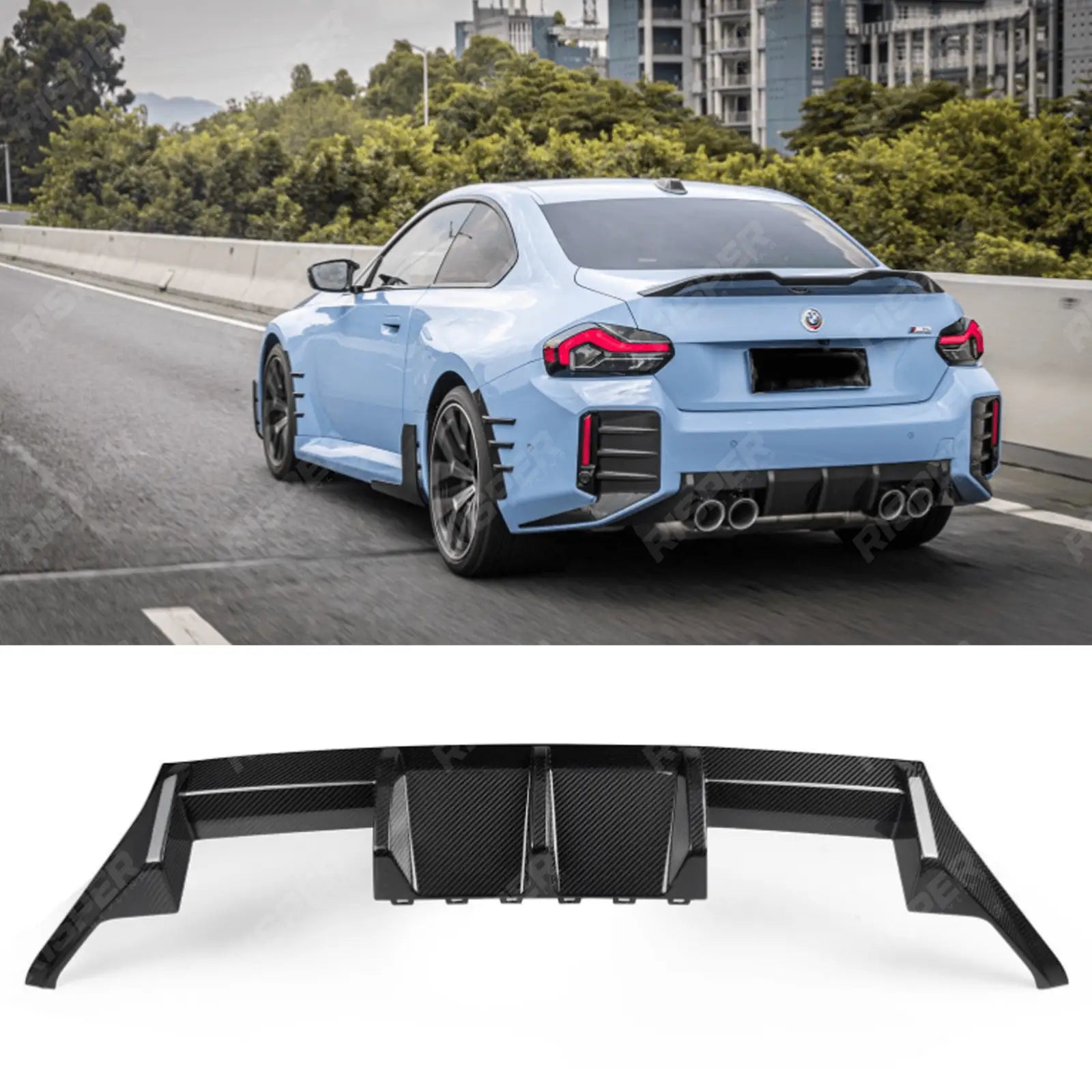 BMW M2 G87 2023+ PRE PREG CARBON FIBRE OEM STYLE REAR DIFUSER Main image