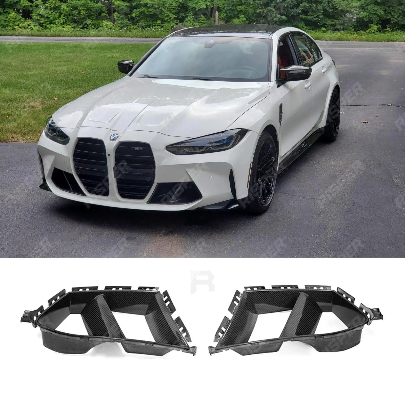 BMW M3 M4 G80 G82 G83 - Pre Preg Carbon Fibre Performance Style Front Intake Ducts Main image