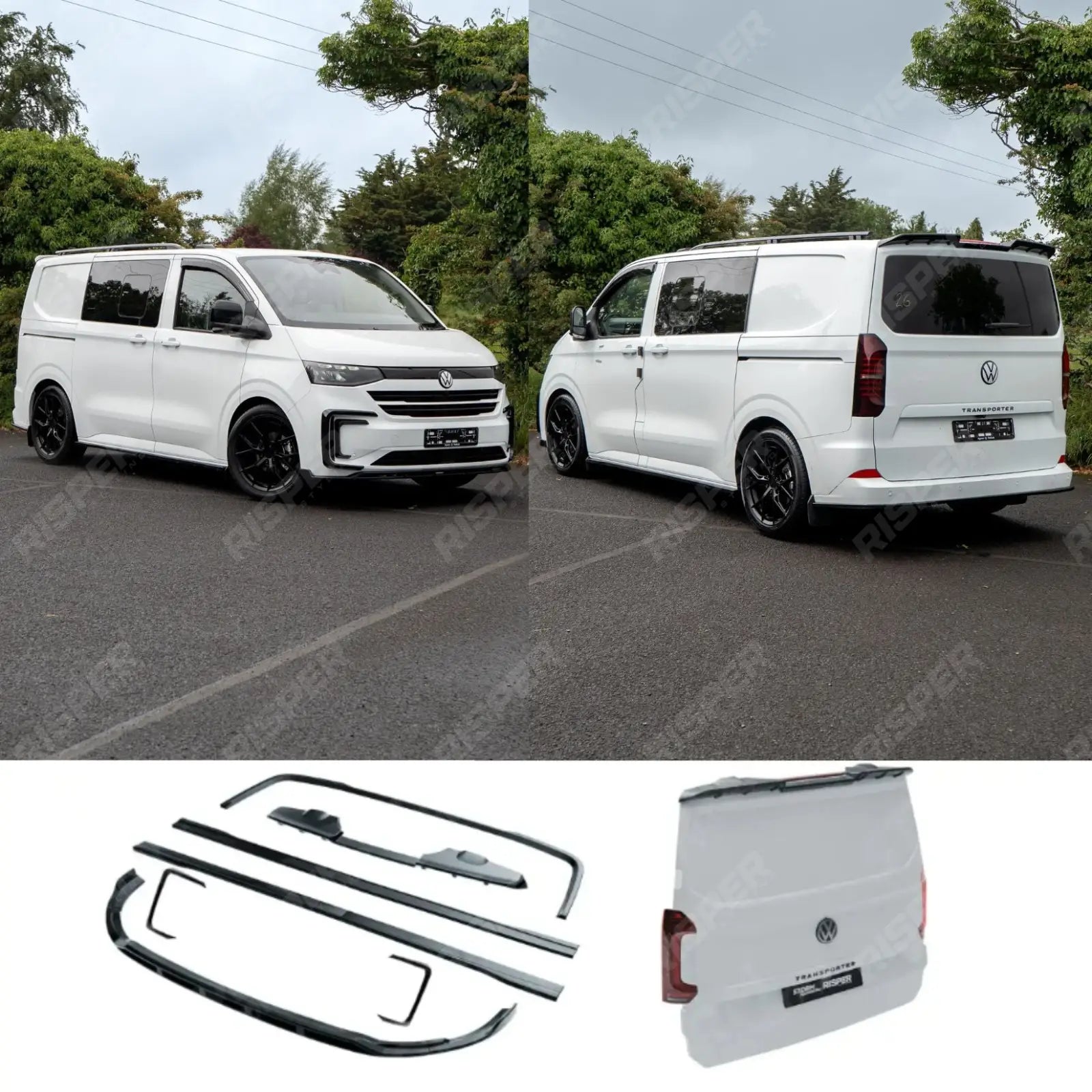 Premium Aero Kit In Gloss Black For Volkswagen Transporter T7 LWB TAILGATE 2025 on - Aero Kit Main image