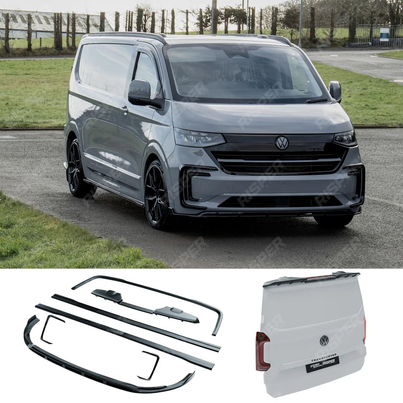 Volkswagen Transporter T7 LWB TAILGATE 2025 on Premium Aero Kit In Gloss Black - Aero Kit Main image