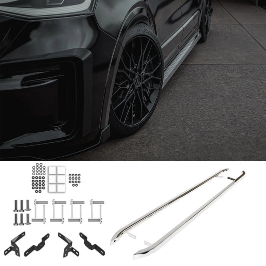 Volkswagen Transporter SWB T7 2025 On Trapezoid Side Bars In Stainless Steel