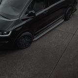 Volkswagen Transporter LWB T7 2025 On Trapezoid Side Bars In Stainless Steel