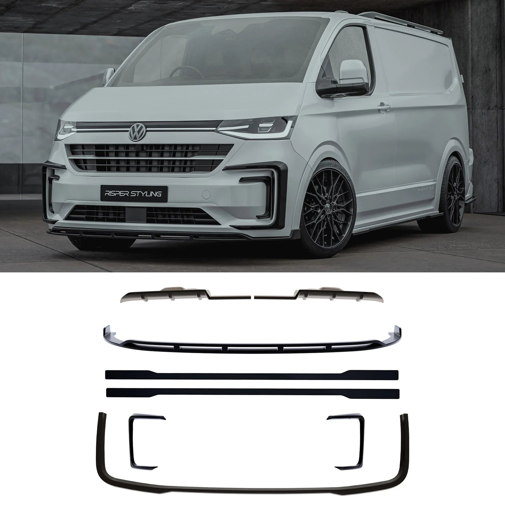 Volkswagen Transporter T7 SWB 2025 on V2 Premium Aero Kit In Gloss Black