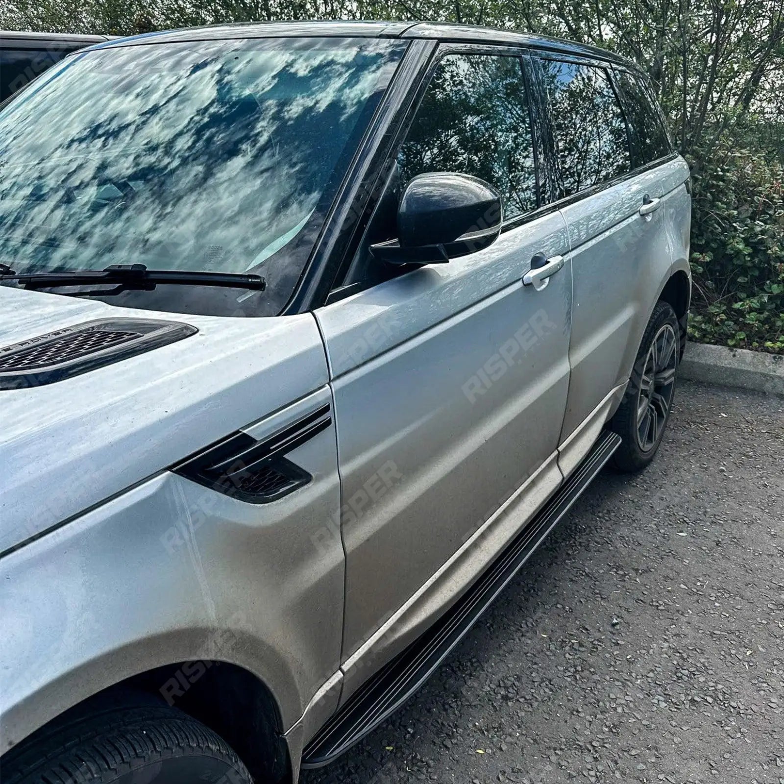 Range Rover Sport / Vogue / 2013 On Side Steps Running Boards Silver & Black