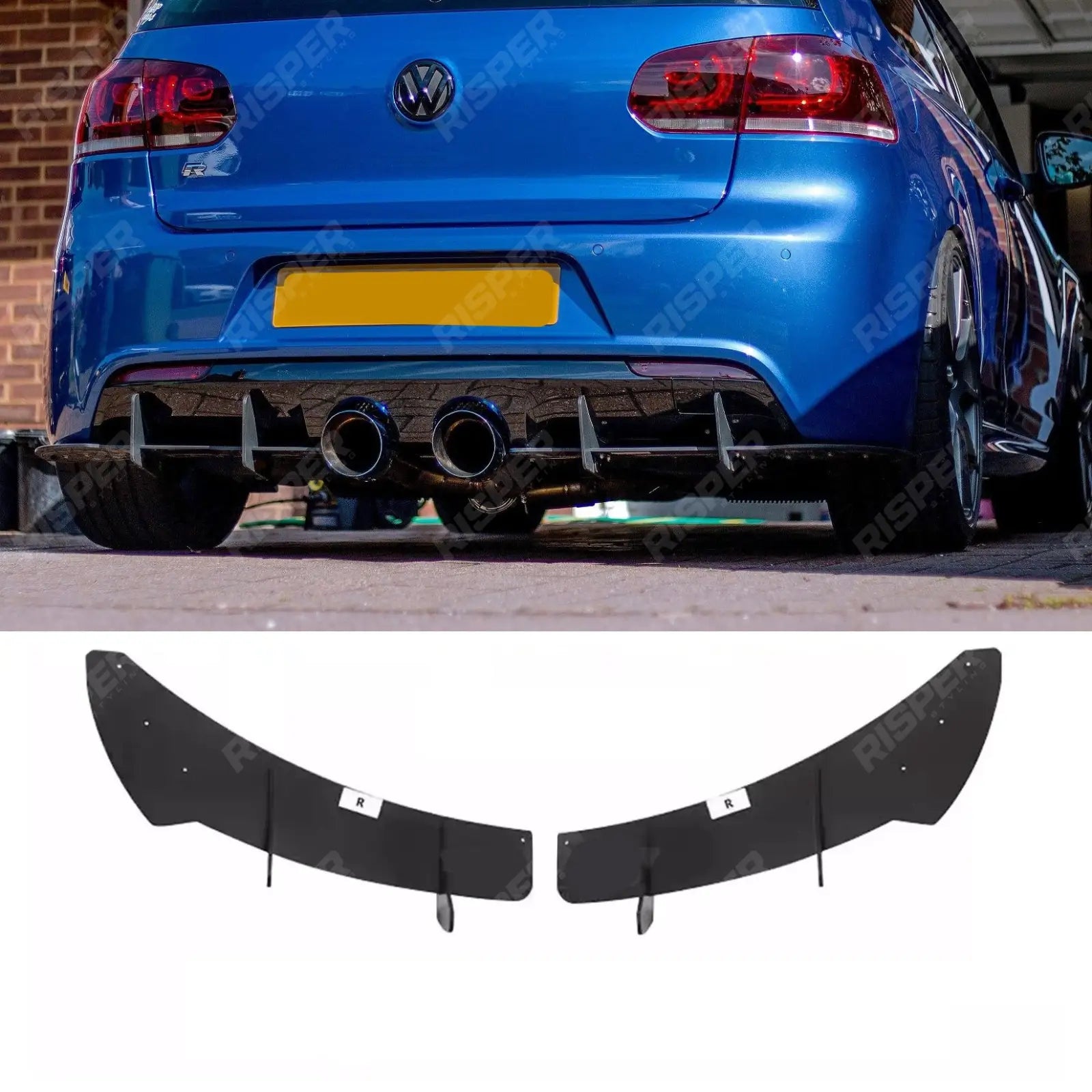 Volkswagen Golf MK6 2008-2013 - Rear Blade Diffuser in Gloss Black Diffuser Main image