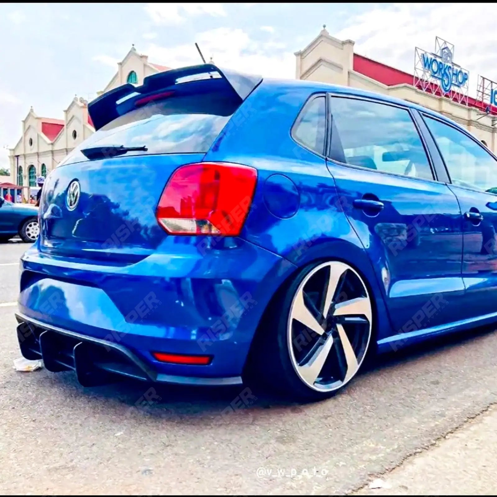 Volkswagen Polo MK5 6C GTI 2014 - 2018 - Rear Blade Style Diffuser in Gloss Black