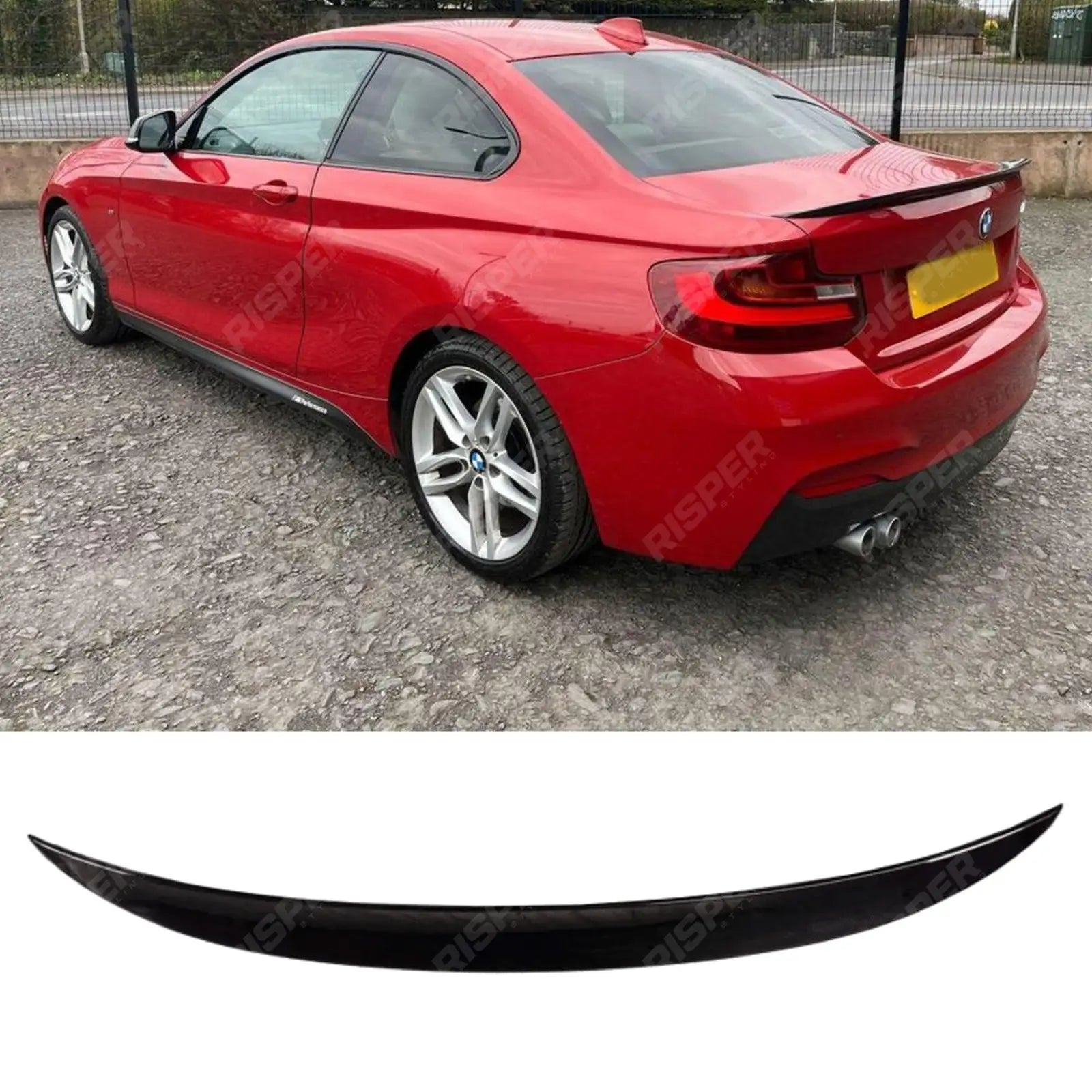 BMW 2 Series 2014 - 2020 F22 F23 M Performance Rear Boot Spoiler In Gloss Black Main image