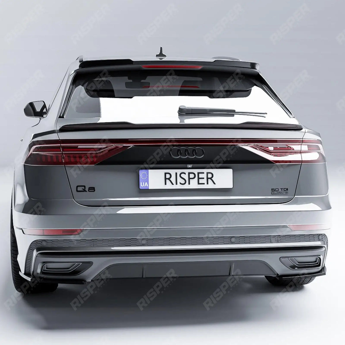 Audi Q8 S - LINE 2018 on Gloss Black Rear Bumper Corner Splitters