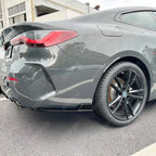 BMW 4 SERIES G22 G23 M SPORT 2020+ REAR BUMPER CORNER SPLITTERS IN GLOSS BLACK Rear Side Splitters