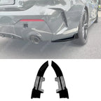 BMW 4 SERIES G22 G23 M SPORT 2020+ REAR BUMPER CORNER SPLITTERS IN GLOSS BLACK Rear Side Splitters