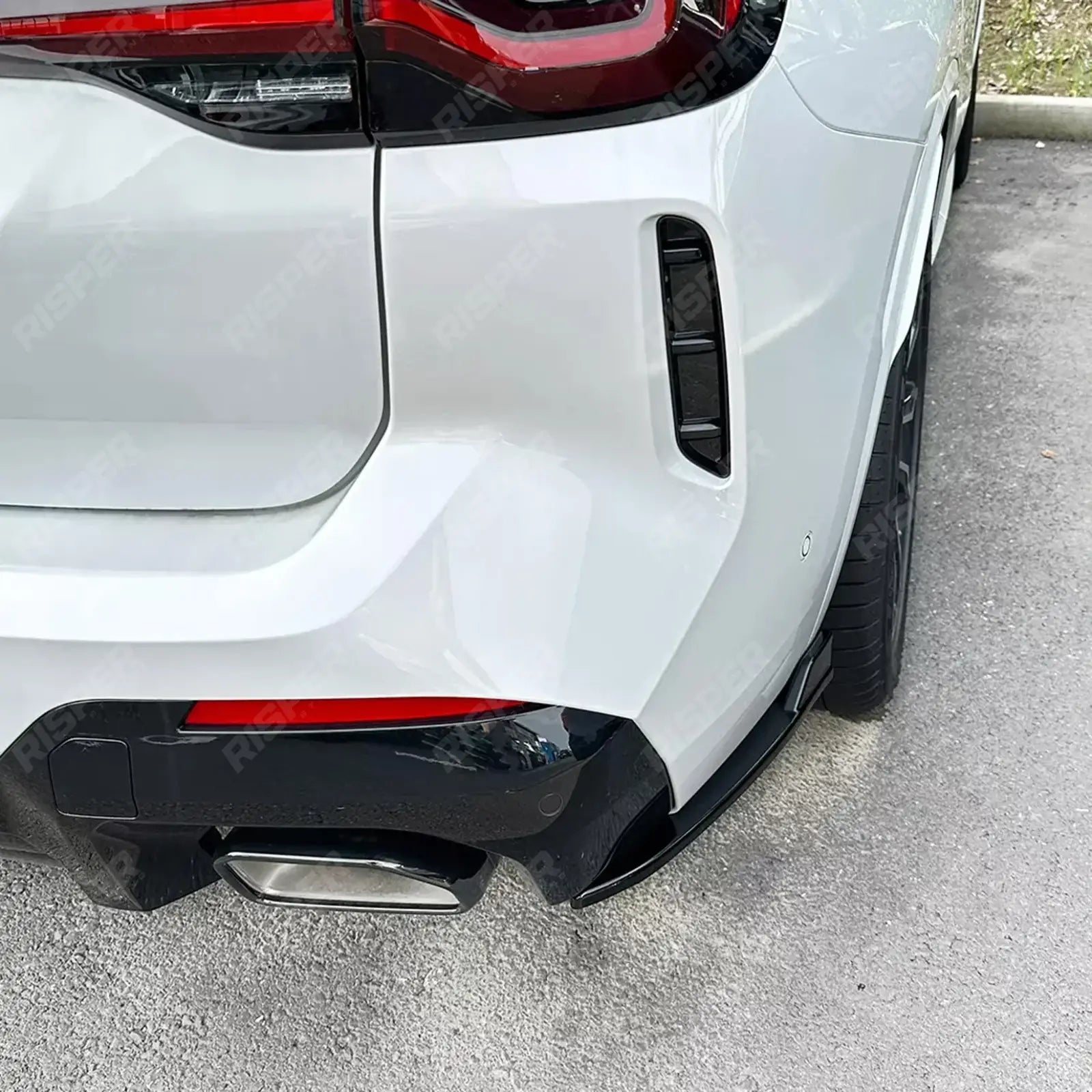 BMW X3 G01 LCI 2022+ M-Sport Rear Bumper Corner Splitters In Gloss Black Rear Bumper Splitter