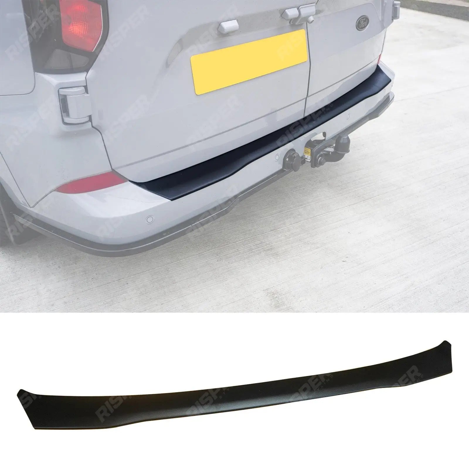 Ford Transit Custom MK2 2024+ Rear Bumper Protector Black Matte Texture Barn Door Main image