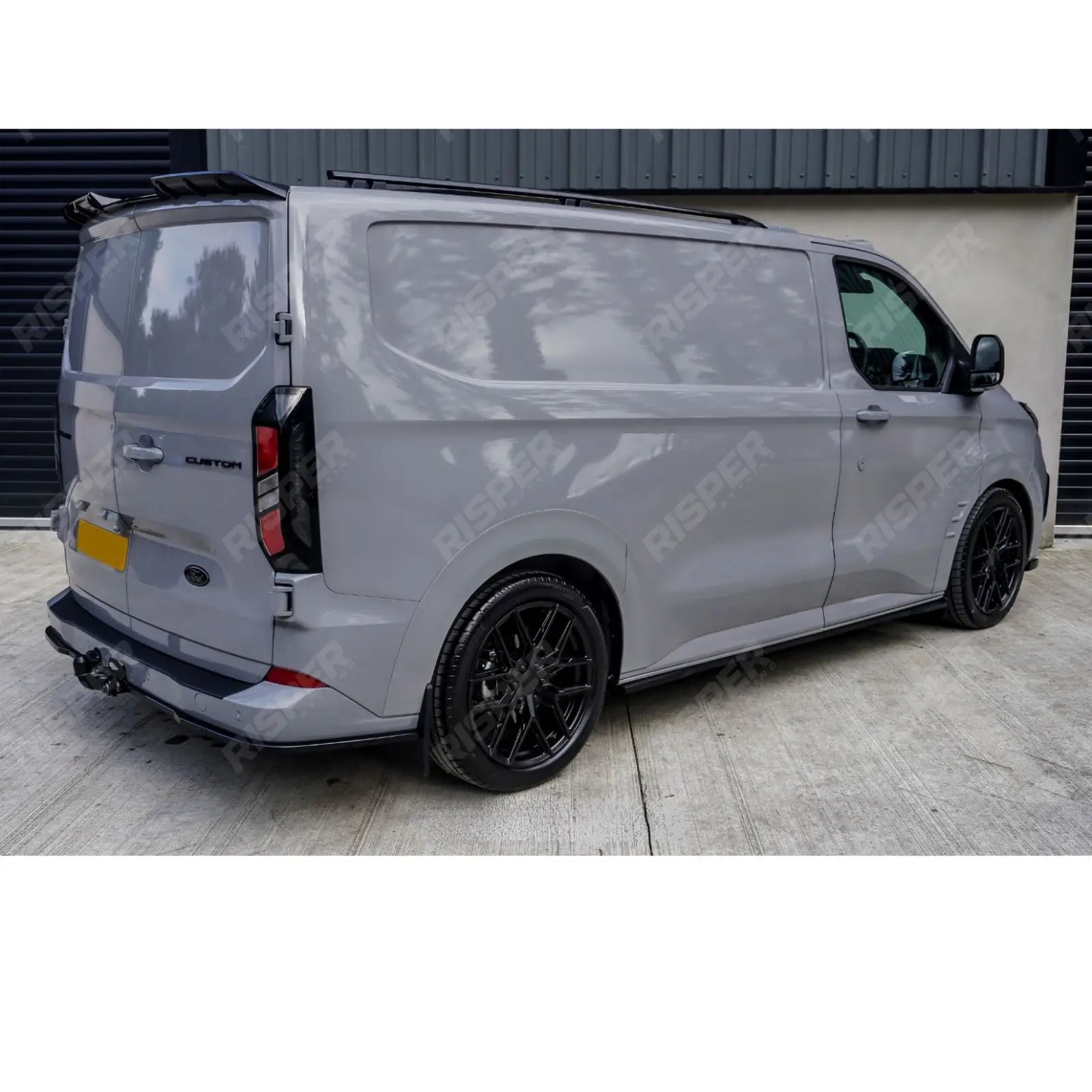 Ford Transit Custom MK2 2024 On Rear Bumper Splitter In Gloss Black 3 Piece Rear Bumper Splitters