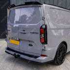 Ford Transit Custom MK2 2024 On Rear Bumper Splitter In Gloss Black 3 Piece Rear Bumper Splitters