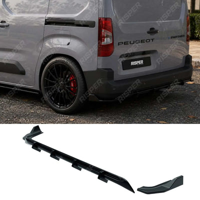 Rear Bumper Splitter in Gloss Black For Peugeot Partner / Citroen Berlingo 2023+ - Rear Bumper Splitters