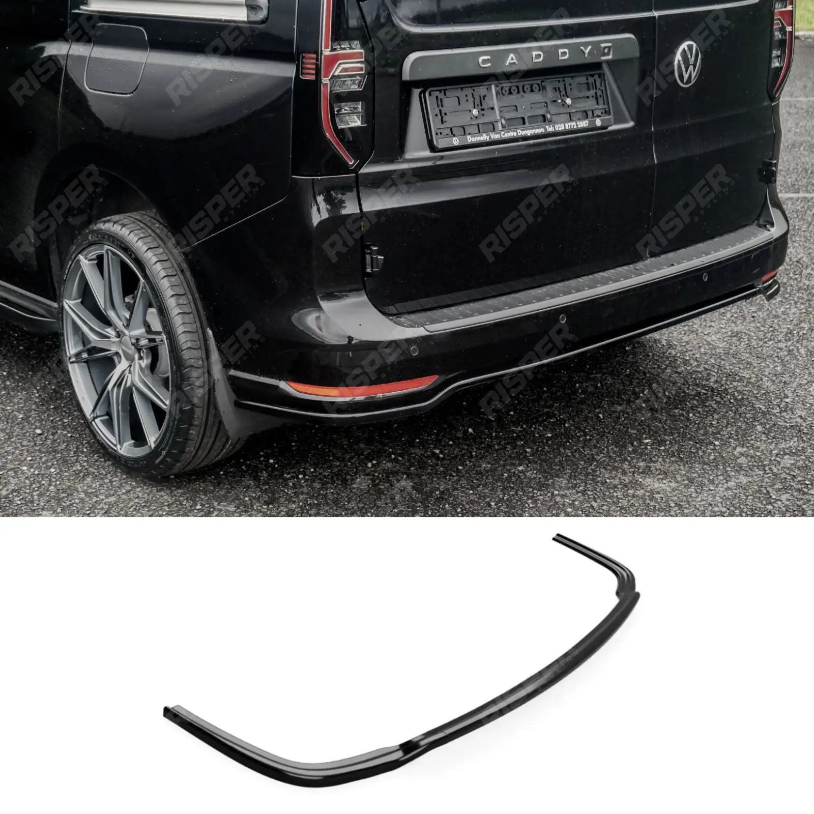 Volkswagen Caddy MK5 2021+ - Rear Bumper Splitter in Gloss Black Bumper Splitter Main image