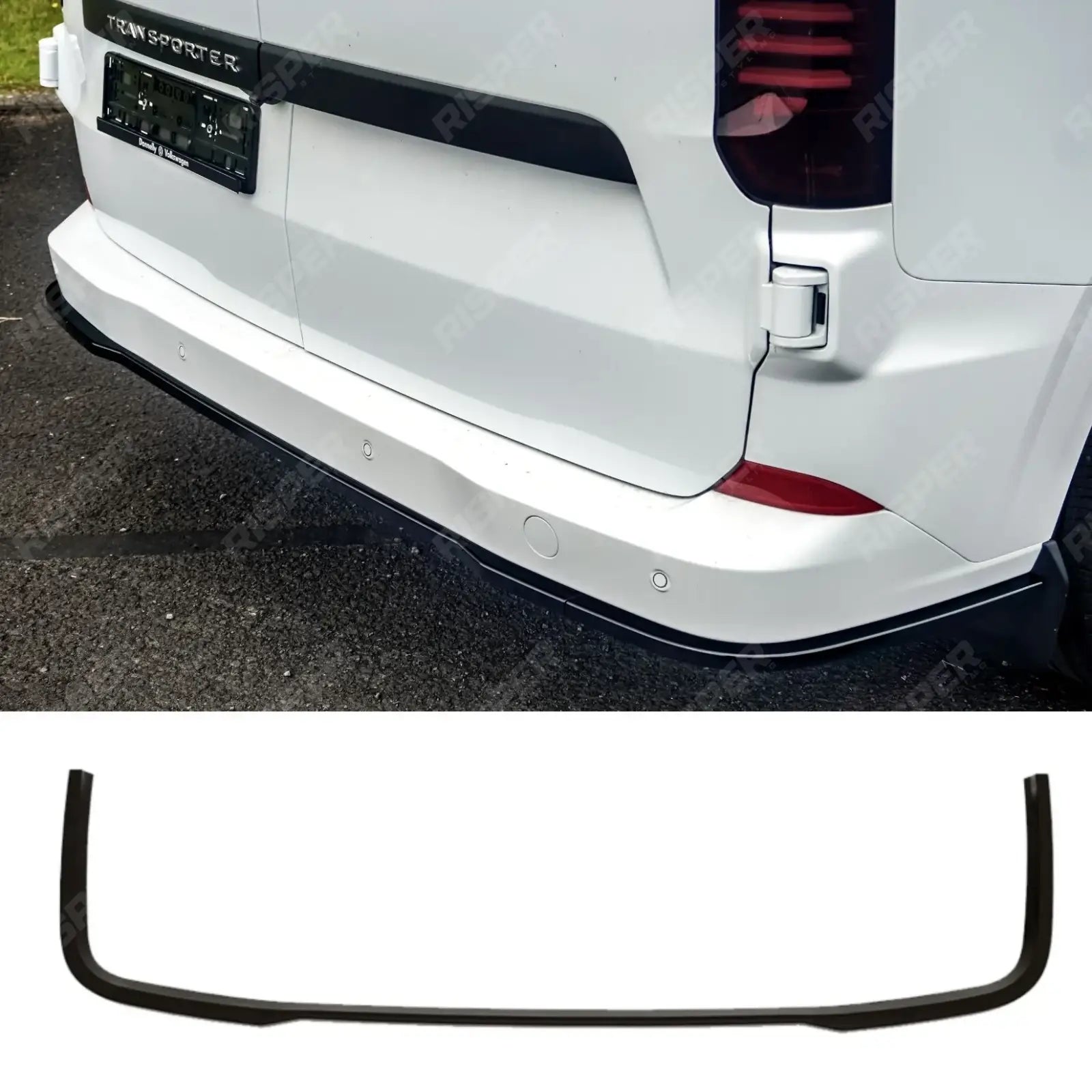 Volkswagen Transporter T7 2025+ Rear Bumper Splitter In Gloss Black Bumper Splitter Main image